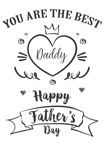 fathers day card image to color in