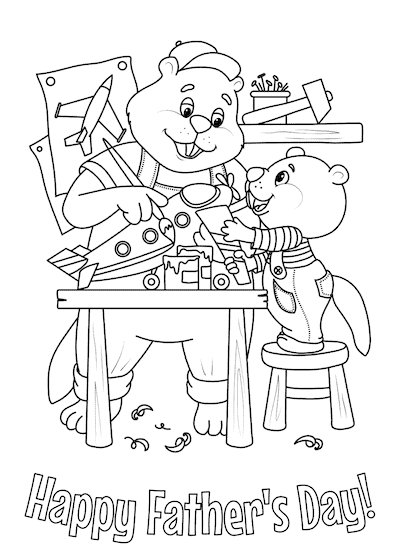 fathers day card image to color in