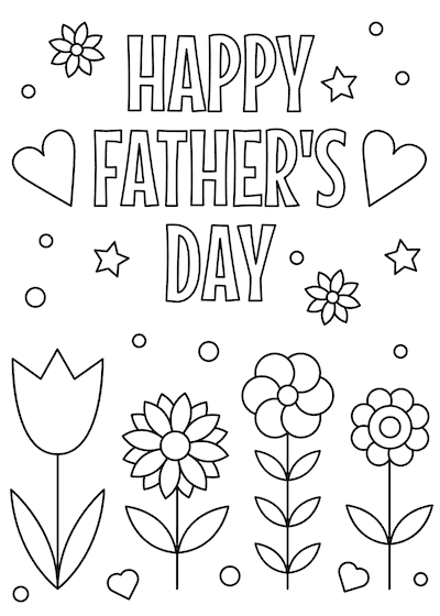 fathers day card image to color in