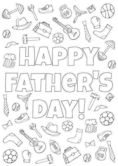 fathers day card image to color in