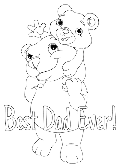 fathers day card image to color in