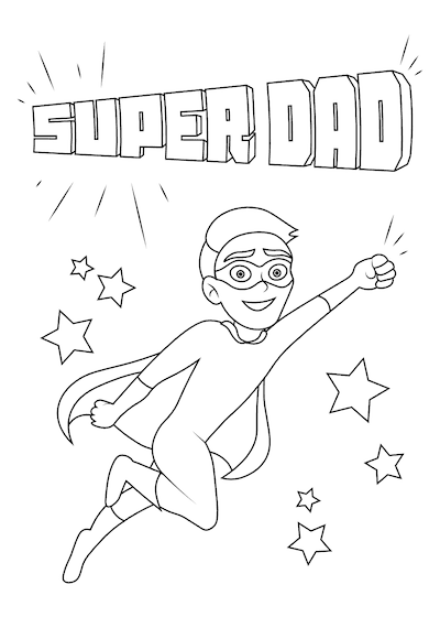 fathers day card image to color in