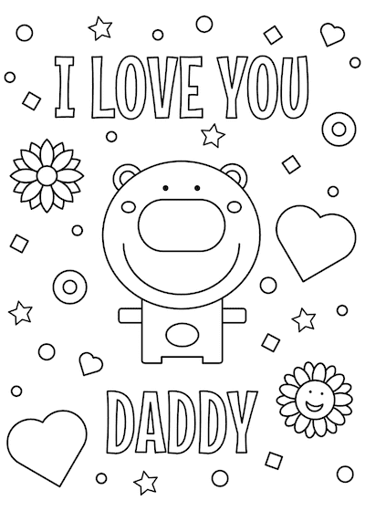 fathers day card image to color in